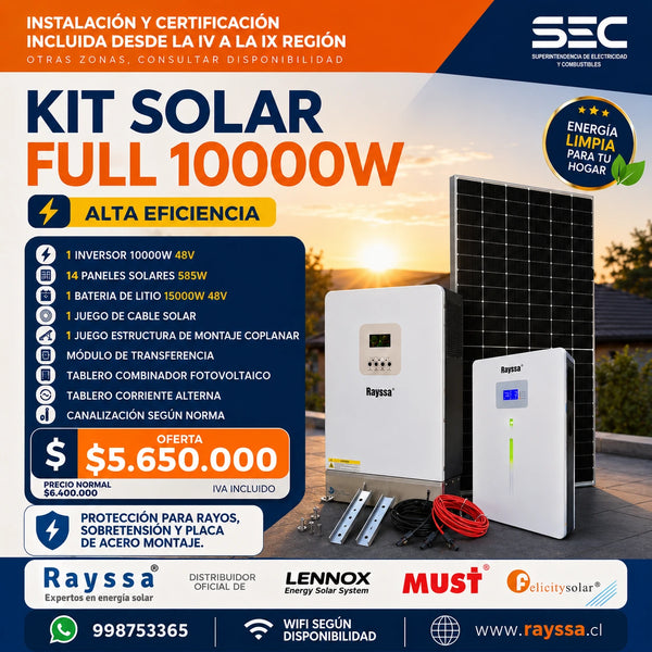 Kit Solar Off Grid Full 10000W