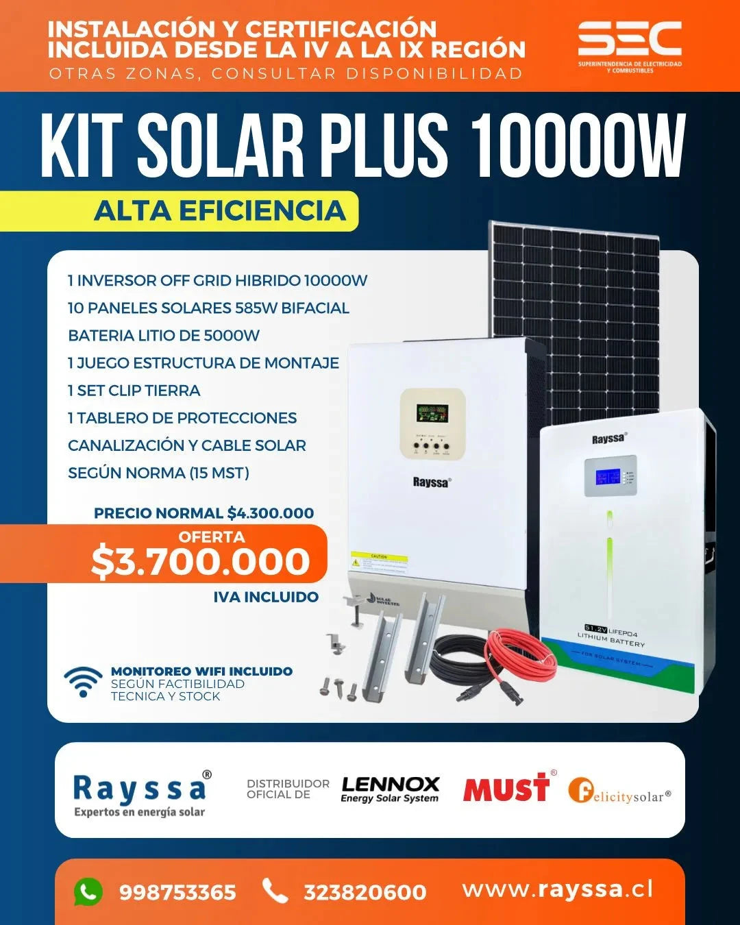 KIT SOLAR PLUS 10000W