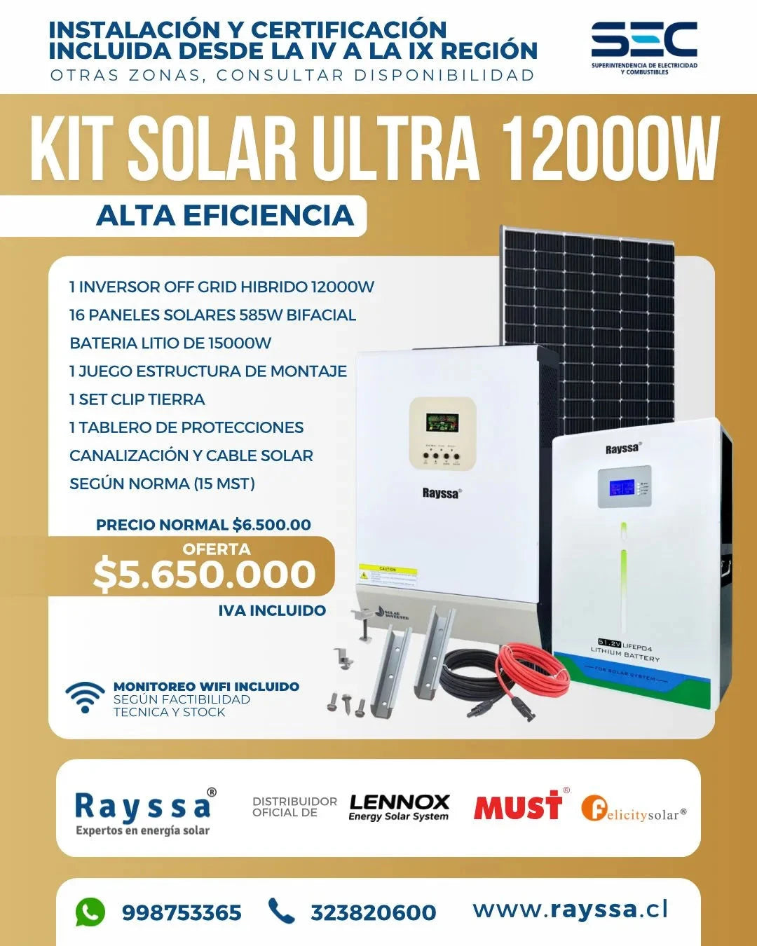 KIT SOLAR ULTRA 12000W