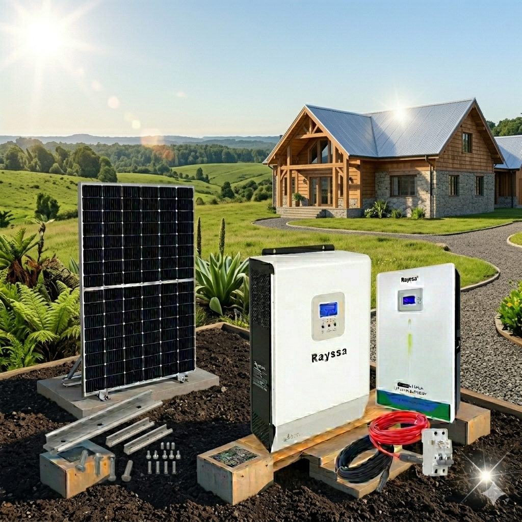 Kit solar litio off grid hibrido alta eficiencia full de 4000w