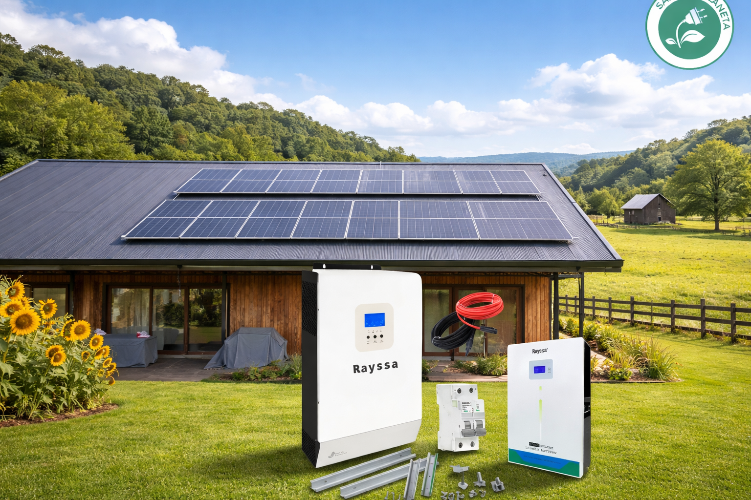 Kit solar litio off grid hibrido alta eficiencia full de 5000w