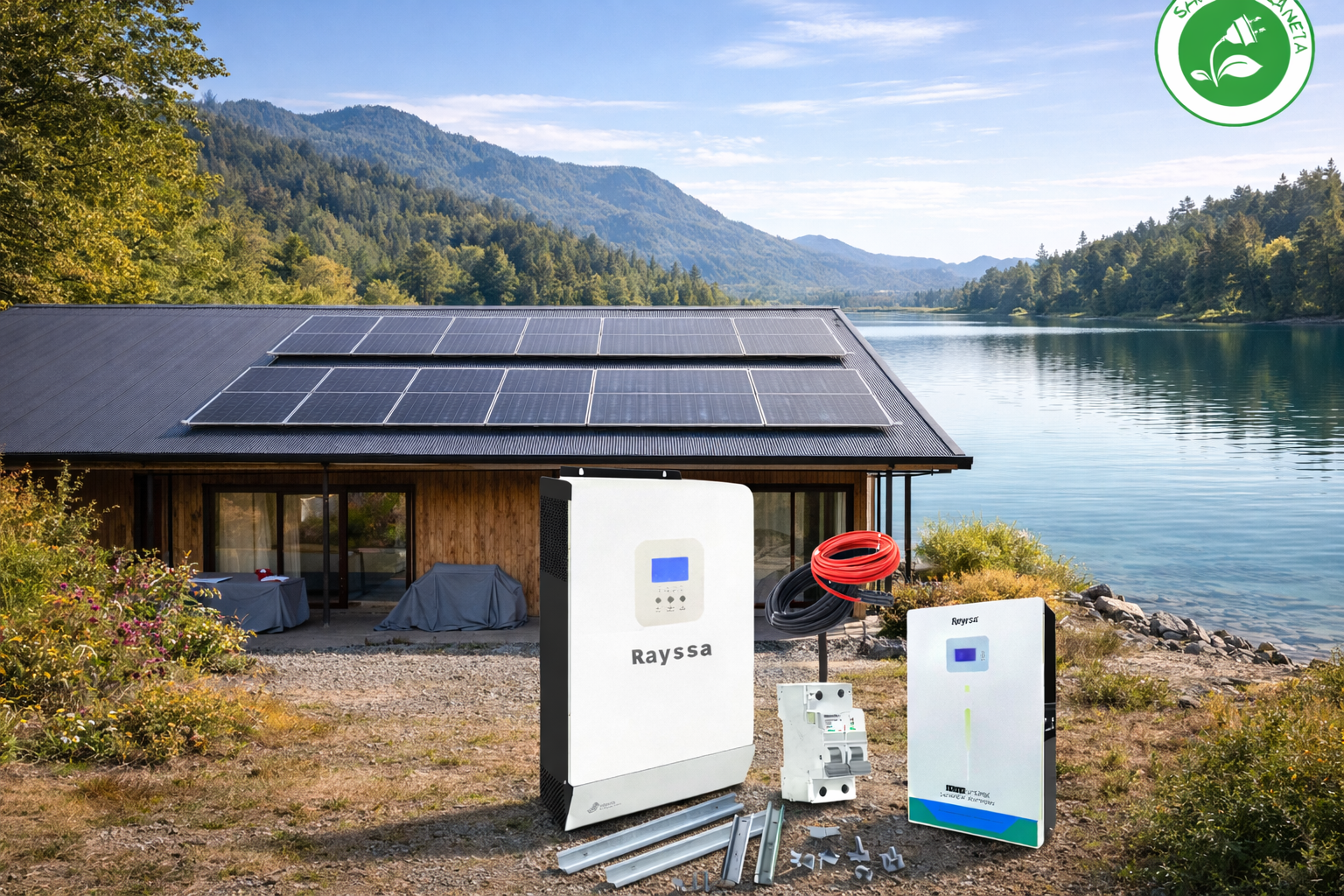 Kit solar litio off grid hibrido alta eficiencia medio de 5000w