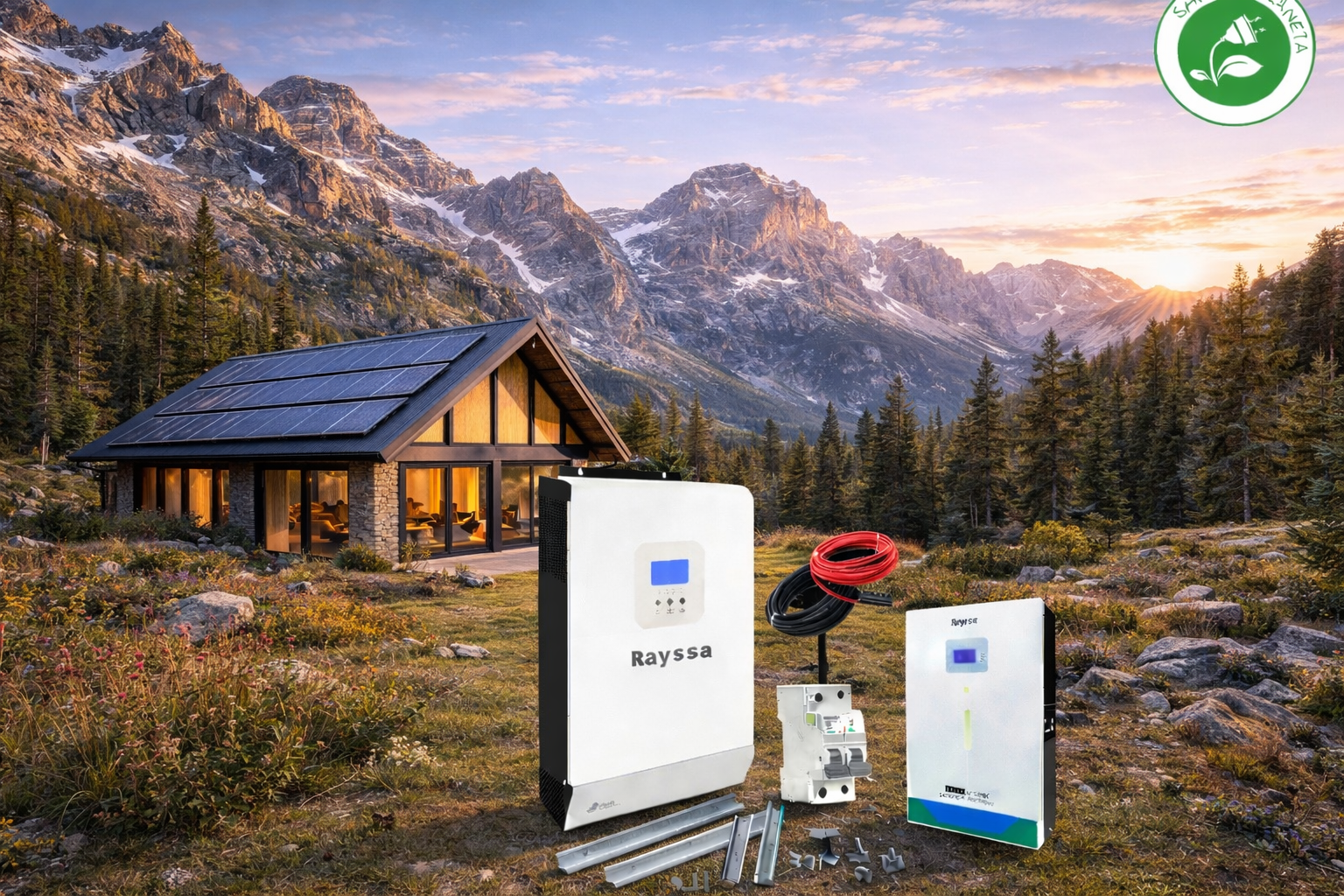 Kit solar litio off grid hibrido alta eficiencia medio de 6000w