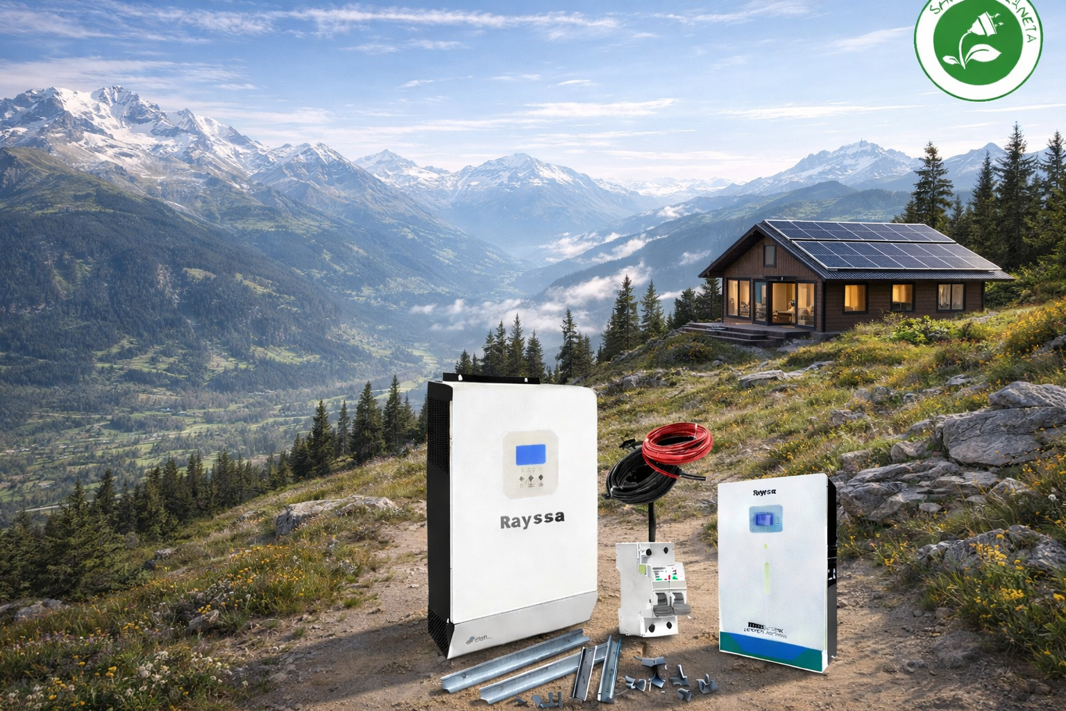 Kit solar litio off grid hibrido alta eficiencia medio 8000w