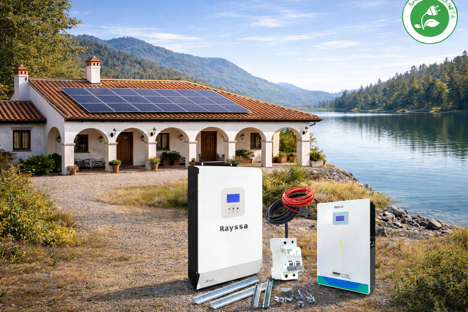 Kit solar litio off grid hibrido alta eficiencia full 10000w