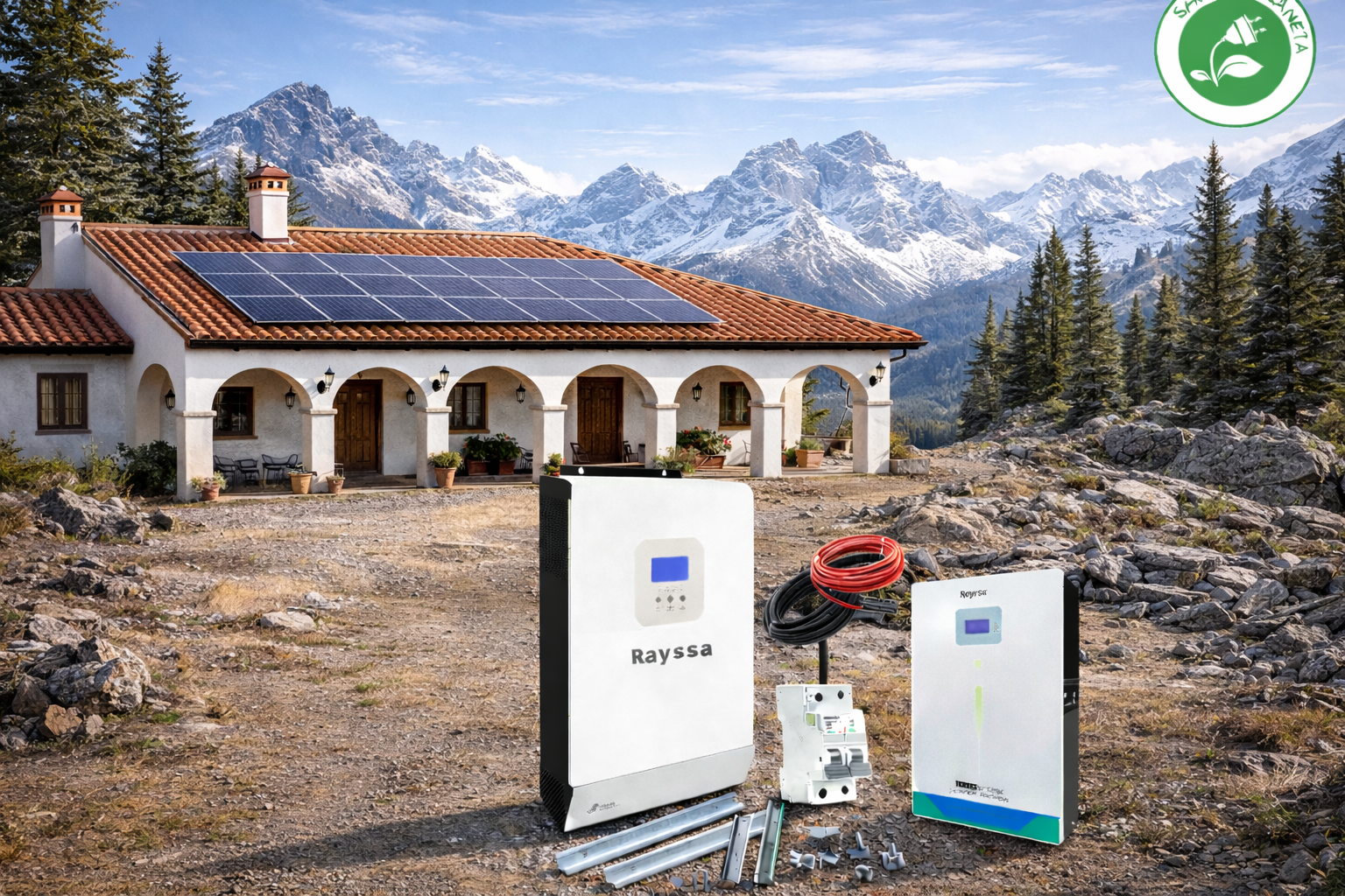 Kit solar litio off grid hibrido alta eficiencia base 10000w