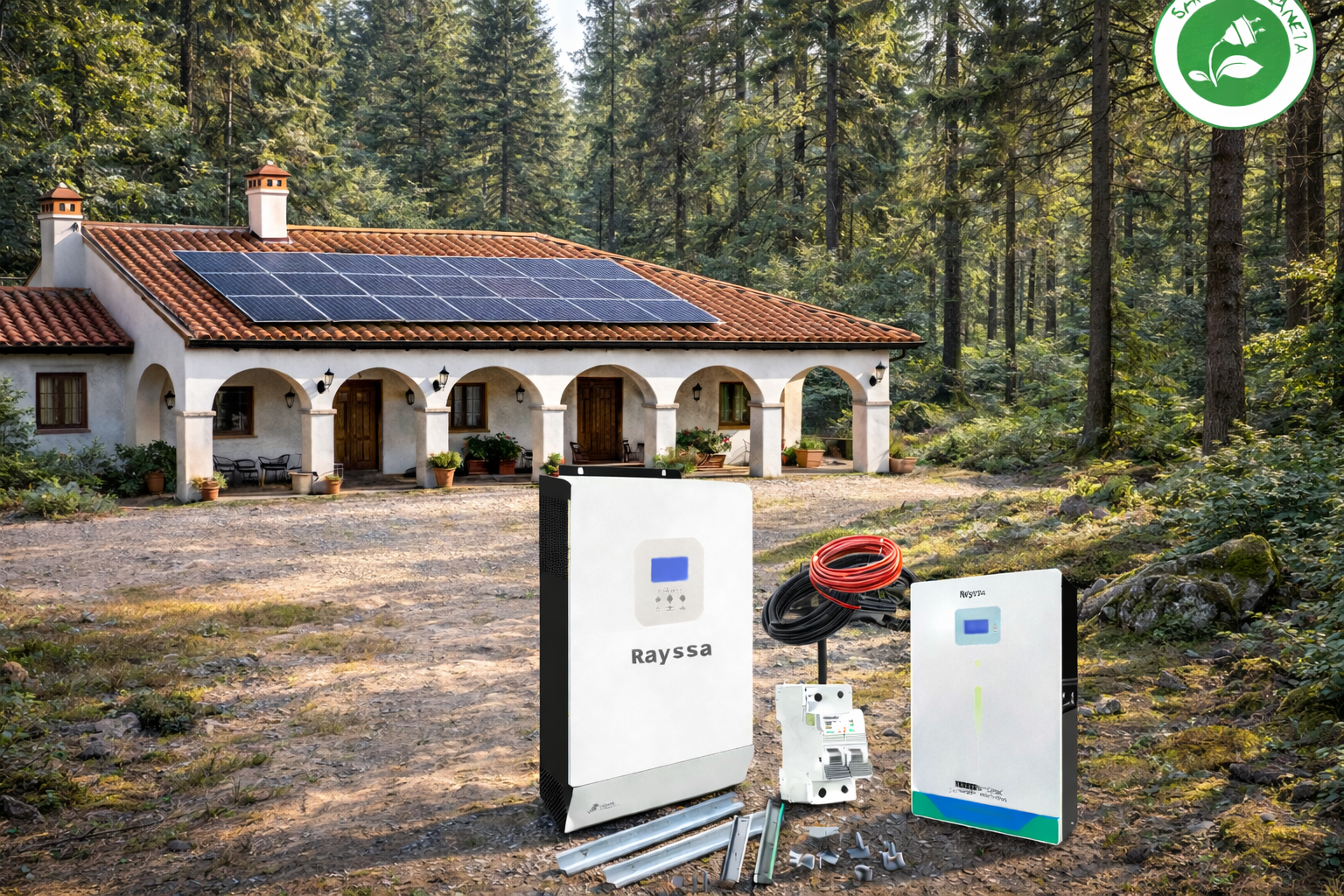 Kit solar litio off grid hibrido alta eficiencia medio 10000w