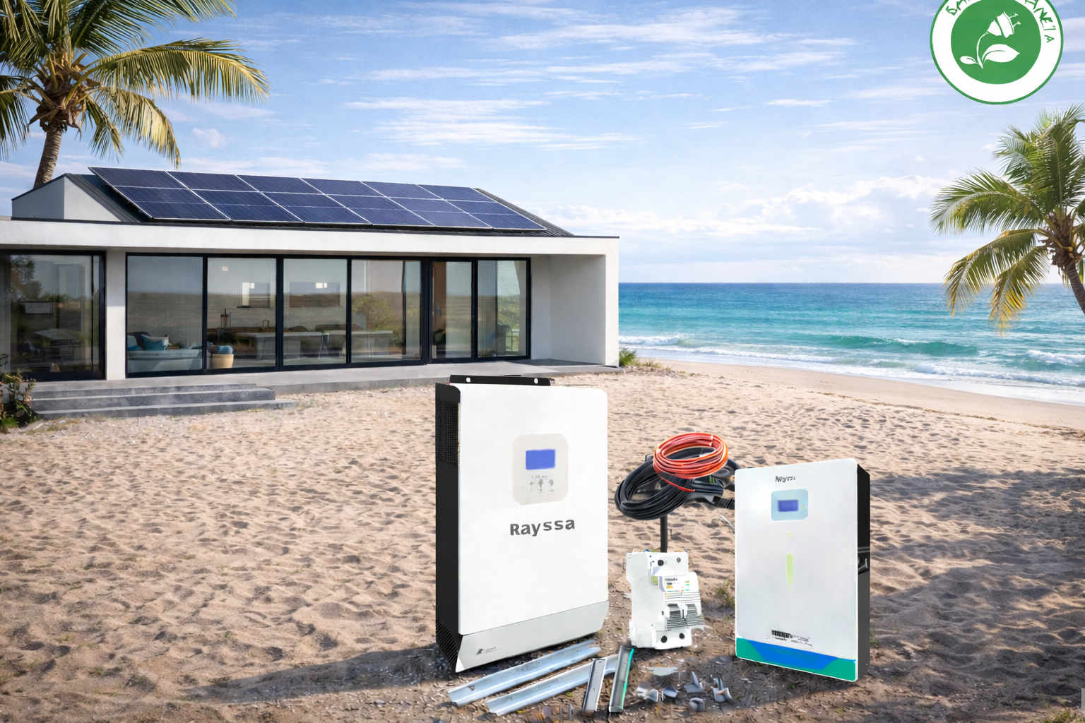 Kit solar litio off grid hibrido alta eficiencia base 12000w