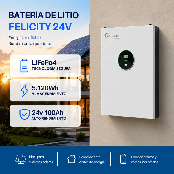 Bateria de litio muro Felicity 2560wh 24v 100 ah