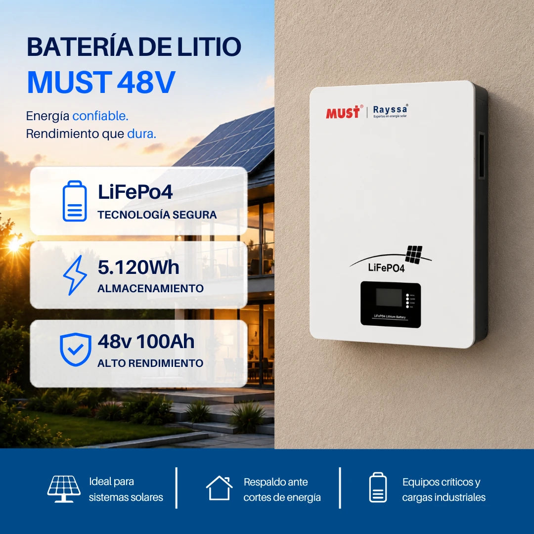 Bateria litio must ba 48v 5120w/h 100a