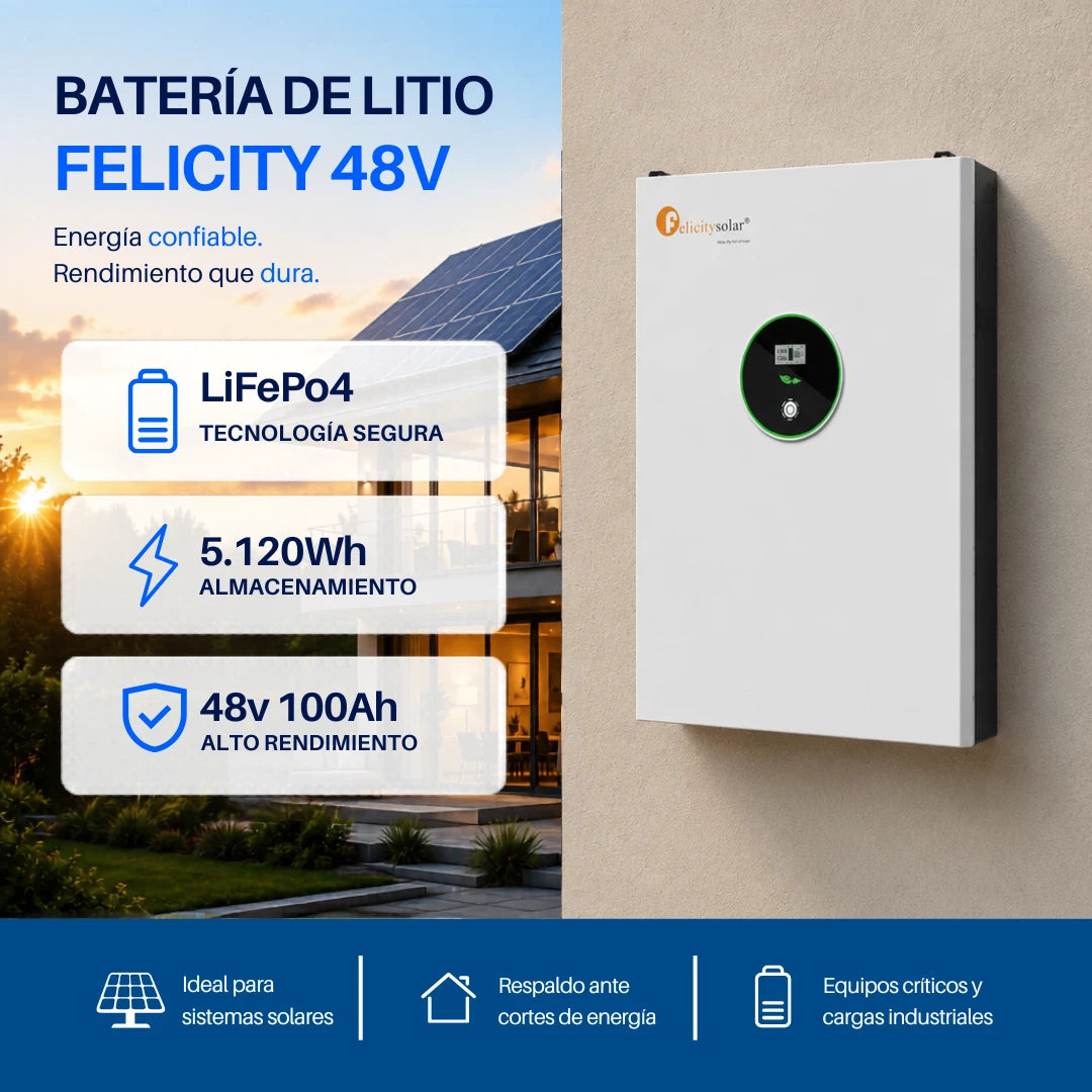 Bateria de litio muro Felicity 5120wh 48v 100 ah