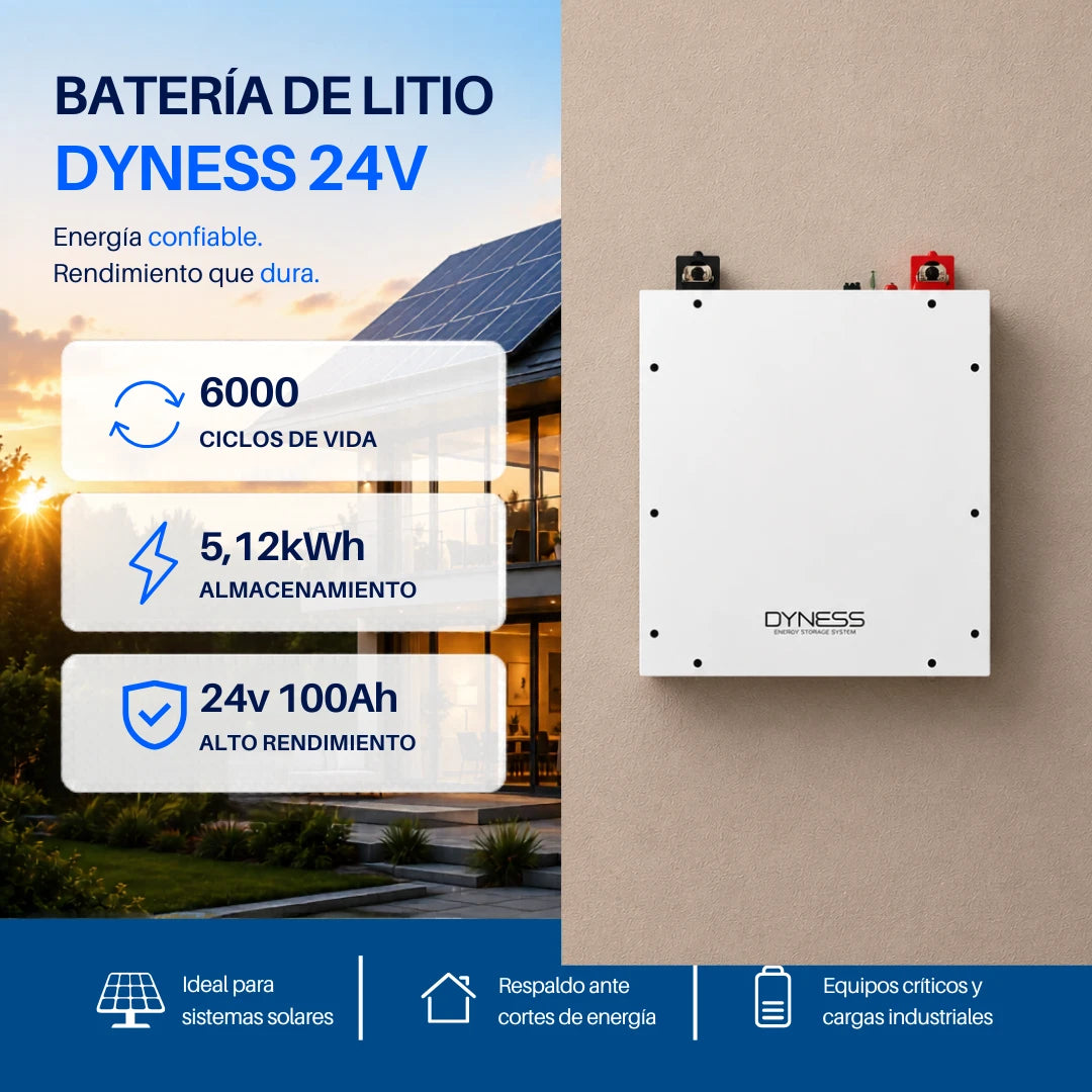 Batería de litio dyness muro 5.12kw 100a