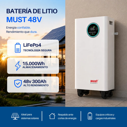 Bateria litio must ca 48v 15000w/h 300a