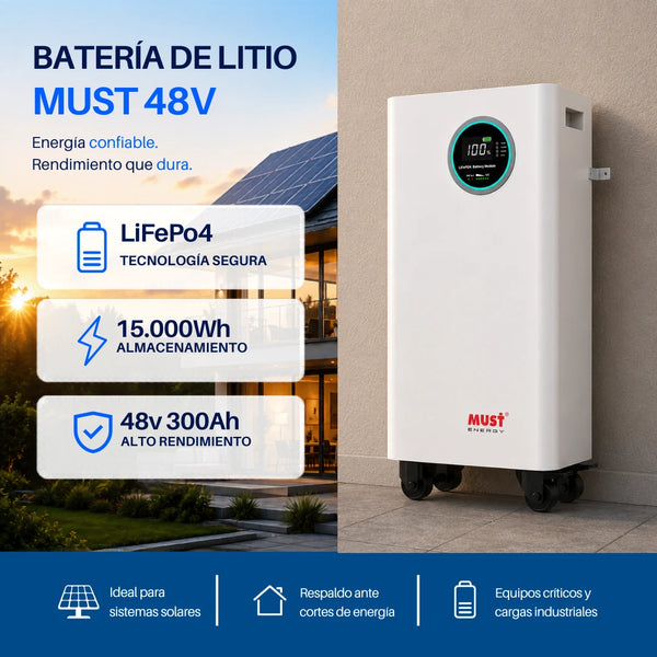 Bateria litio must ca 48v 15000w/h 300a