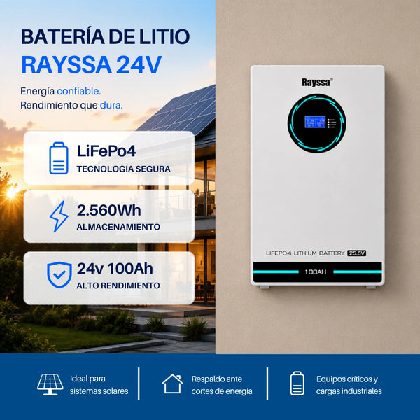 Bateria de litio muro Rayssa 2560wh 24v 100 ah