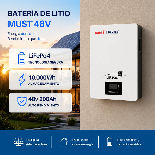 Bateria litio must 48v 10000w/h 200a