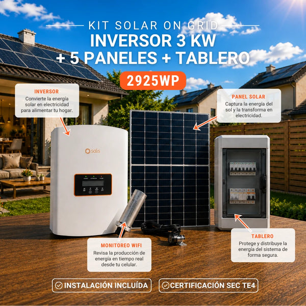 Kit solar on grid 2925Wp