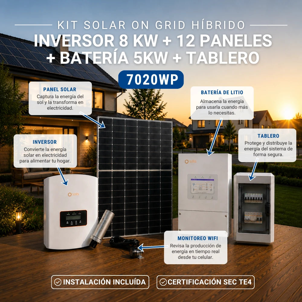Kit solar on grid híbrido 7020Wp