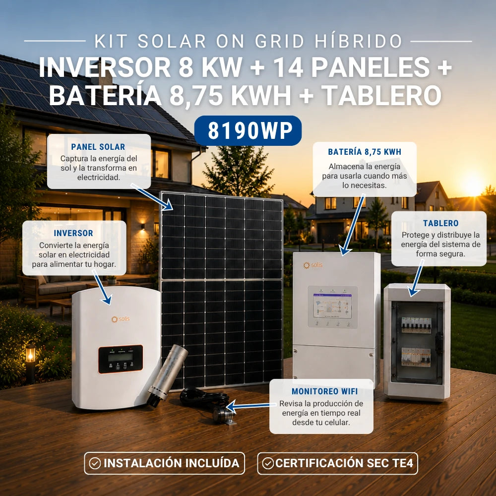 Kit solar on grid híbrido 8190Wp