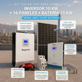 Kit Solar Off Grid Completo 10000W | 16 Paneles + Batería 15 kW