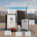 Kit Solar Off Grid Completo 12000W | 18 Paneles + Batería 15 kW