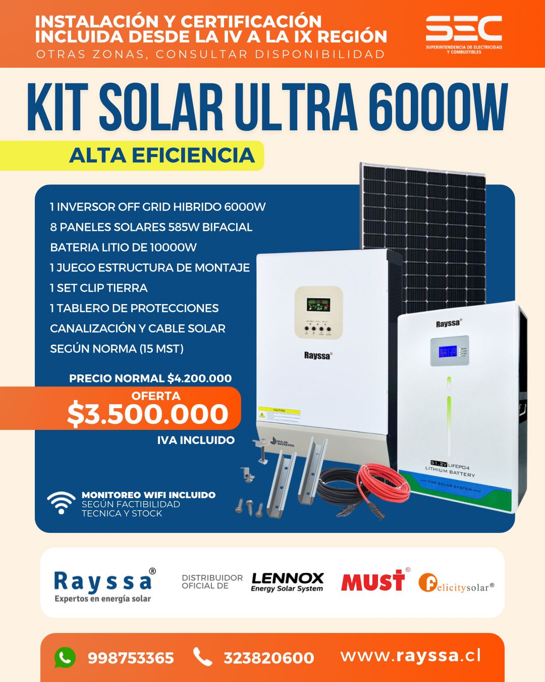 KIT SOLAR ULTRA 6000W