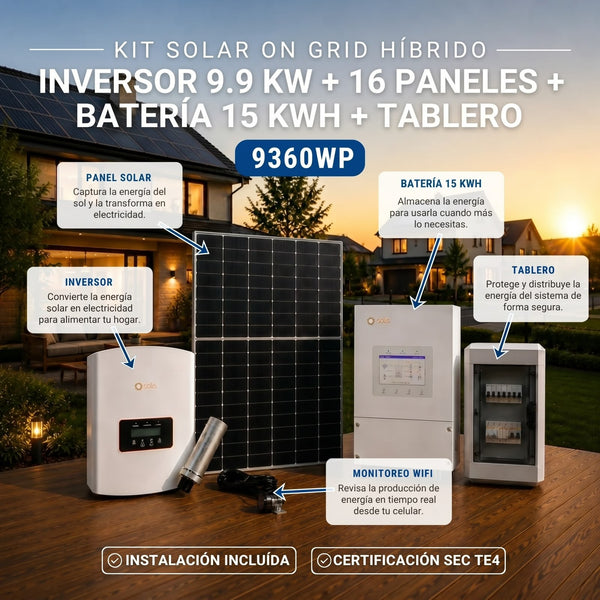 Kit Solar On Grid Híbrido 9360Wp