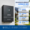 Inversor off grid hibrido 8600w 48v alta eficiencia Lennox premiun bms wifi paralelo