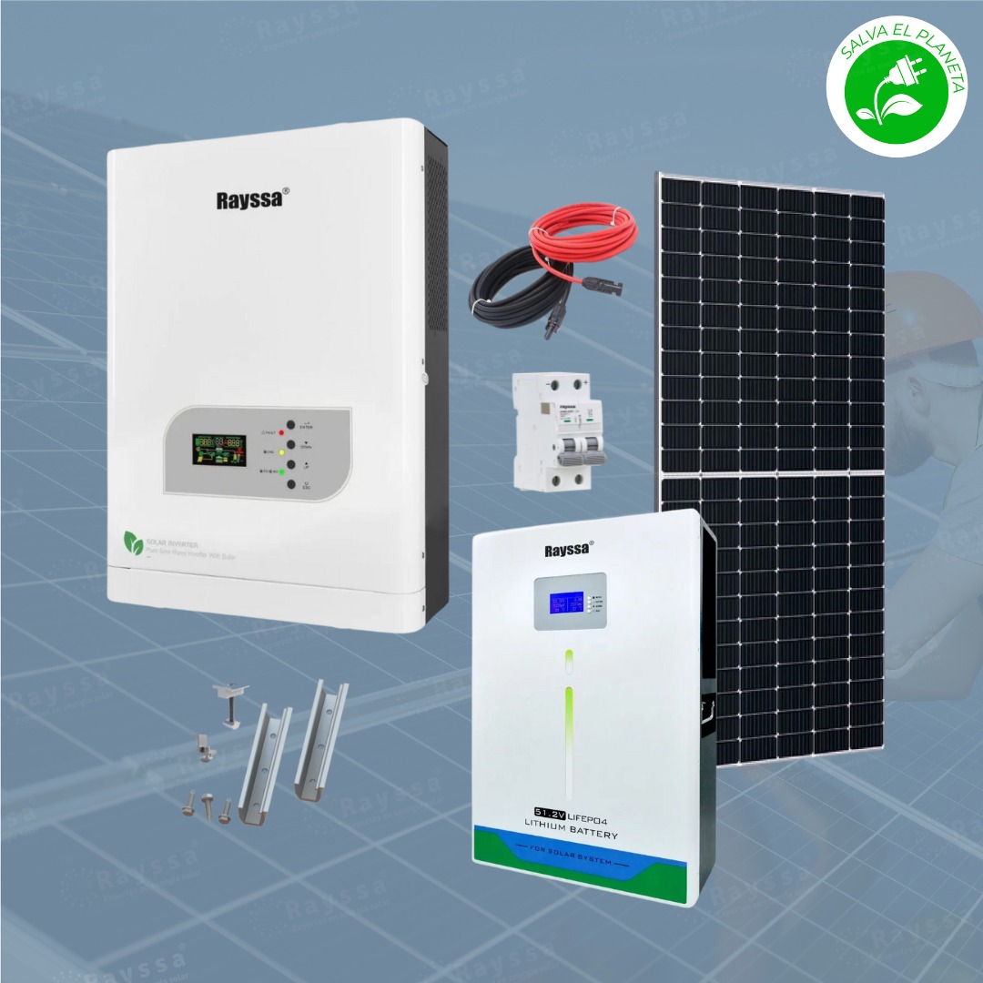 kit solar litio off grid hibrido alta carga full de 5000w