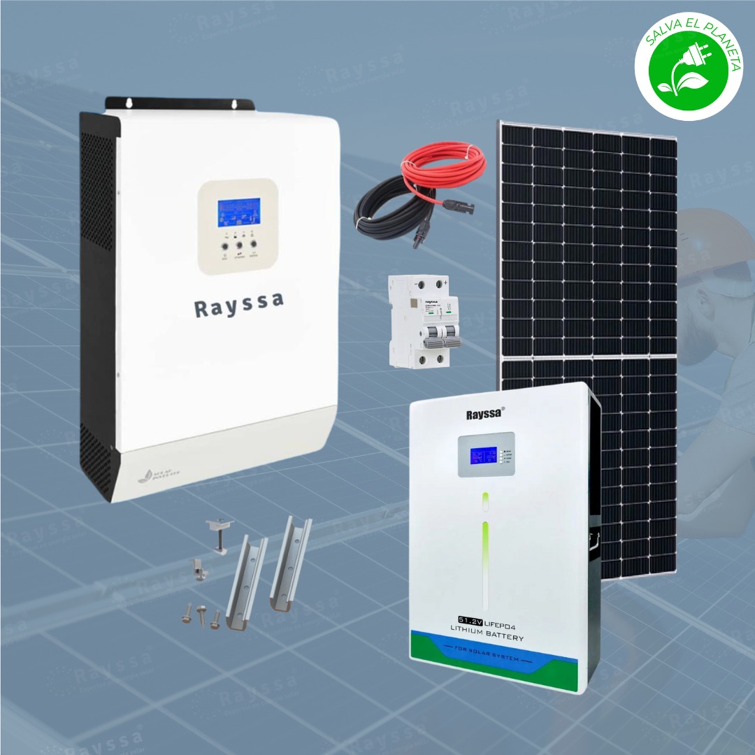 kit solar litio off grid hibrido alta eficiencia full 10000w